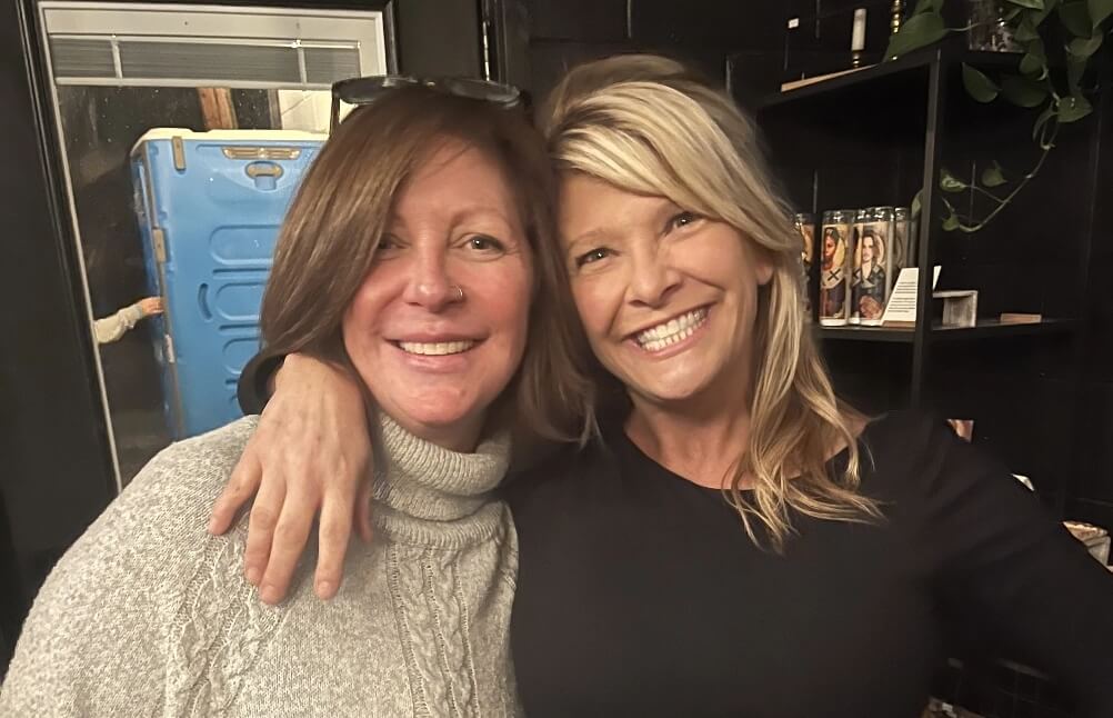 Two women at community event