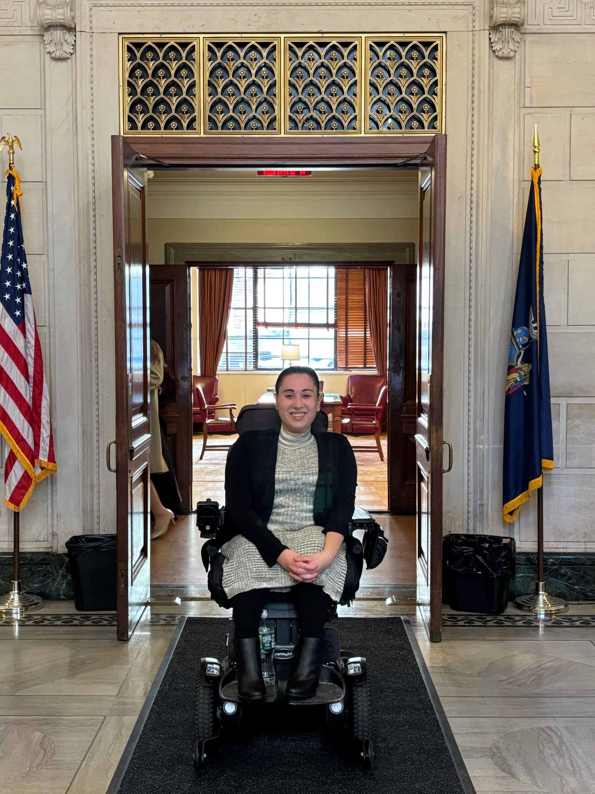 Alexandra in wheelchair